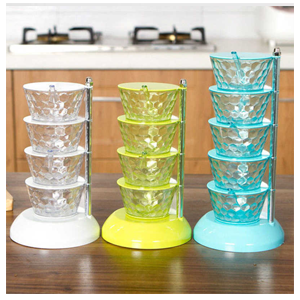 5 Tier Rotating Spice Display Rack, Seasoning Box, Kitchen Condiment Containers, Spice Jar, Salt, Pepper, Cumin Powder, Tool Box - Image 2