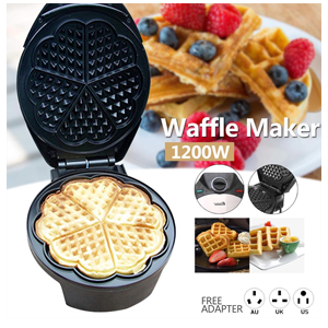 Reviews 2 4.5 All 1 1 1  Jennifer Coleman May 11 Leaked out of sides when closing lid. Instructions hard to follow so might have done it wrong   Maria Elena Becker Espinoza April 4 WJ-051 1200W Electric Double Sided Heating Waffle Maker Baker Machine Heart-shaped Muffin Breakfast