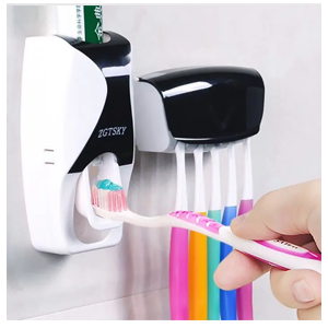 Automatic plastic toothpaste dispenser range 5 toothbrush holder