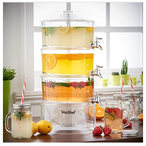 3 Tier Plastic Cold Drink Juice Dispenser, Transparent Frozen Drink Holder, Party Machine