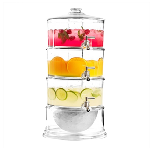 3 Tier Plastic Cold Drink Juice Dispenser, Transparent Frozen Drink Holder, Party Machine - Image 2