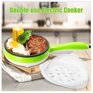 4Pcs 220V Double Use Electric Egg Boiler Cooker Steamer Pan Kitchen Cooking