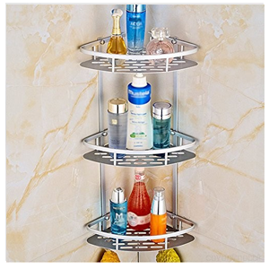 Aluminum 3-Tier Corner Wall Shelf