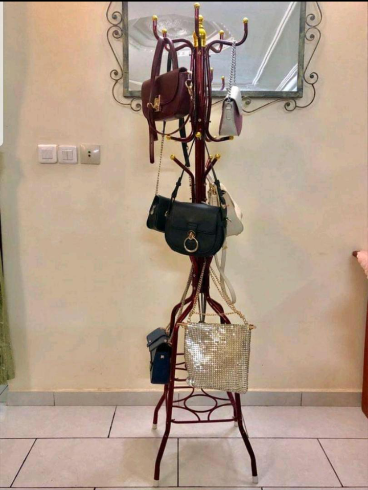 Coat rack and bags ...