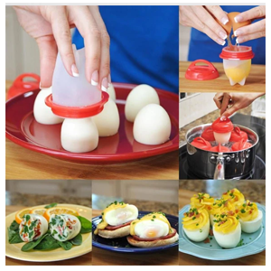 Set of 6 silicone egg cookers