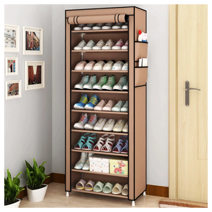 Description This is a 9 tier shoe stand. Very flexible and portable. You can travel with it without any issues. Does not occupy space and good to keep the home orderly and shoes well arrange.