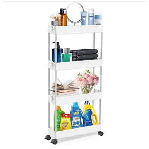 Rolling Trolley Mobile Storage Unit 4 Levels White