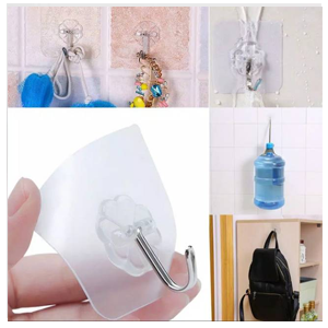 Transparent adhesive wall hook