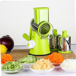 Vegetable Slicer with 3 Stainless Steel Blades – Multi-Function Manual Cutter for Kitchen