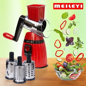 Red Vegetable Slicer – Multi-Purpose Manual Cutter with Sharp Stainless Steel Blades