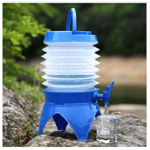 Beverage Dispenser // 5 Liter plastic bottle with tap + Holder with elegant pattern