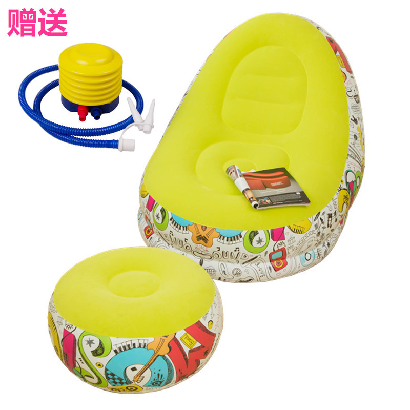 This is a good home furniture for relaxation. Available in blue black color and its very solid with an original material. It is a living room chair and can also serve for leisure times and moments. It has a 0.25 thickness. It is use for indoors and it is pump with air. Product Size: 133*110*95*