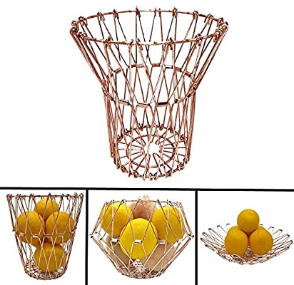 This is a fruit basket and it is very important when it comes to putting all your fruits in one place. It comes in gold colors. It can also be stretch. and its fordable. It is durable and can last long without any problem