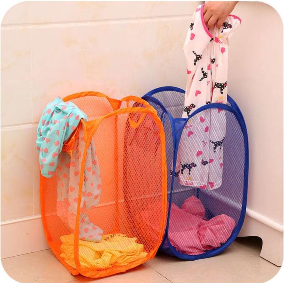 This is a laundry basket and it is very important when it comes to putting all your dresses in one place before laundry. It helps you to minimize your work even the dresses of your children can be kept in one place. You can use before or after laundry. It comes in orange and blue colors.  