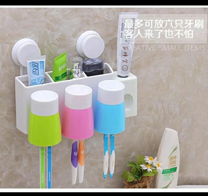 This toothbrush holder is a 3 pieces set. It is made up of plastic and it is very sustainable. It keeps your toothbrush safe from infections and bacteria's. The cup comes in multiple colors, pink, green and blue.