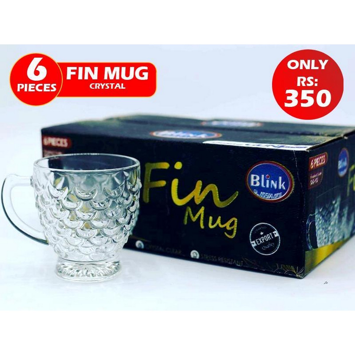 Pack of 6 glass cups