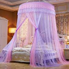 This pink mosquito net is made up of 100% nylon. It can be used at home, outdoor, camping and travel. It is easily foldable and the top is made up of 1.2 m. It has a 360 degree round-able mosquito proof. Height is 3 meter.