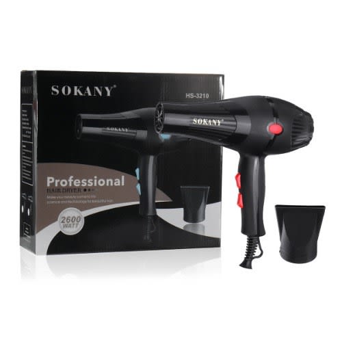 This hair dryer works effectively and is very affordable. Very good quality and can easily dry the hair. It is a sokany mark and the carton is dark.