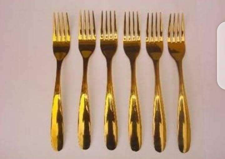6pieces gold fork