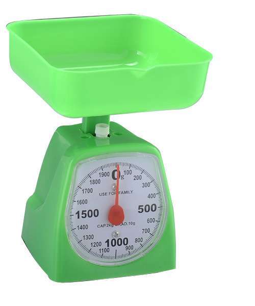 This is a green scale which is very essential for both homes and commercial purposes. This has black numbers and the clock ticker is red. Can balance well and can also last for long.