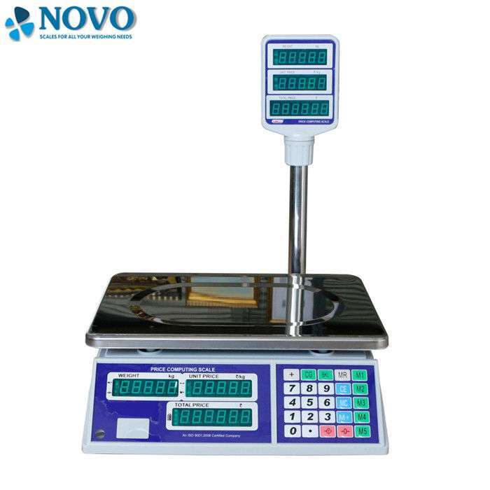 This is an ABS Plastic and stainless steel scale. This scale has a capacity of 5kg-60kg. Is function is to count and weigh.items. Has a size of 33*33*2.5cm.