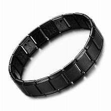 Arthritis Therapy Bracelet Black Stainless Steel Stretch