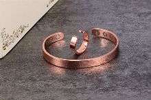 Adjustable Ring & Energy Pure Copper Cuff Bangle
