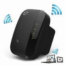 Product type: 300Mbps Wireless Wifi Repeater. Frequency range: 2.4-2.4835GHz . Wireless transmit power: 14 ~17 dBm (Typical). Relative humidity: 10% ~ 90% (Non Condensation). Product dimensions: 11 * 6 * 7cm. Power supply unit: 100V-240V AC. Weight: 227 g. Color: Black.