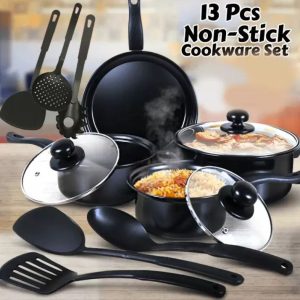 This is a 13 pieces non sticky cookware.