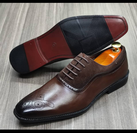 This is a beautiful pair of brown shoe. It is unique and comes unique. This shoe makes one looks attractive and presentable for any occasions. It can be used for office and any other celebrations one plan to attend. The soles are very strong and solid and it has a round and dark front. Available size 41.