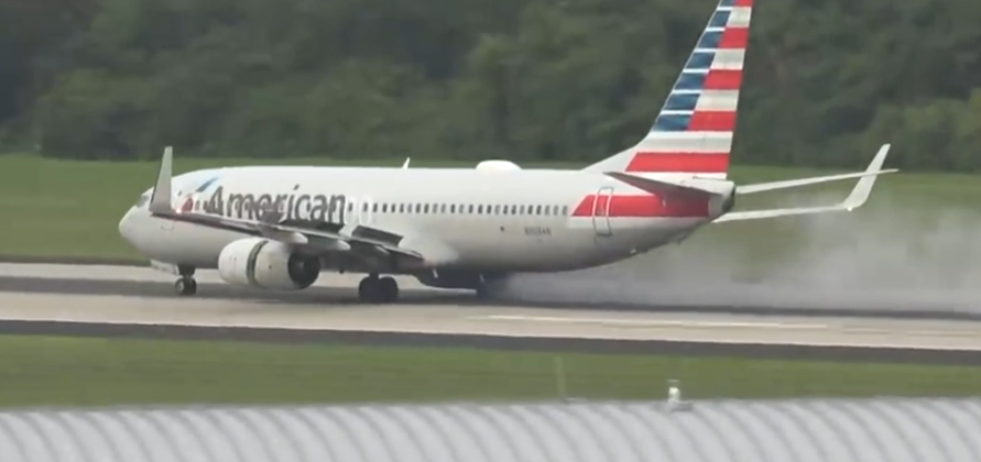 Tragedy: Plane tire explodes during takeoff.