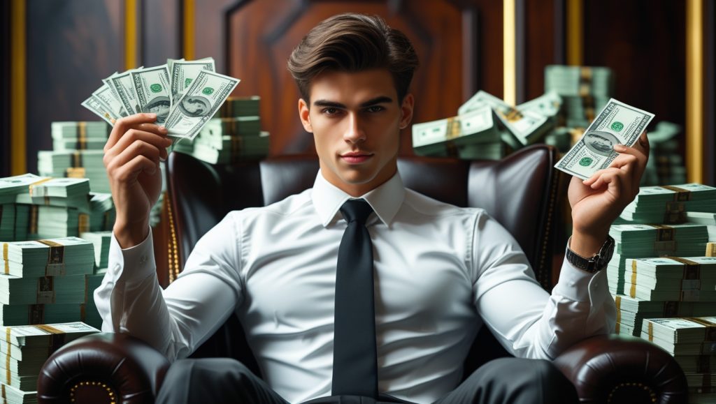 man with money