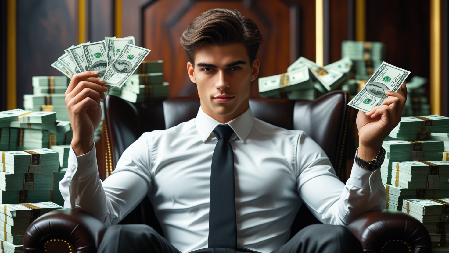 man with money