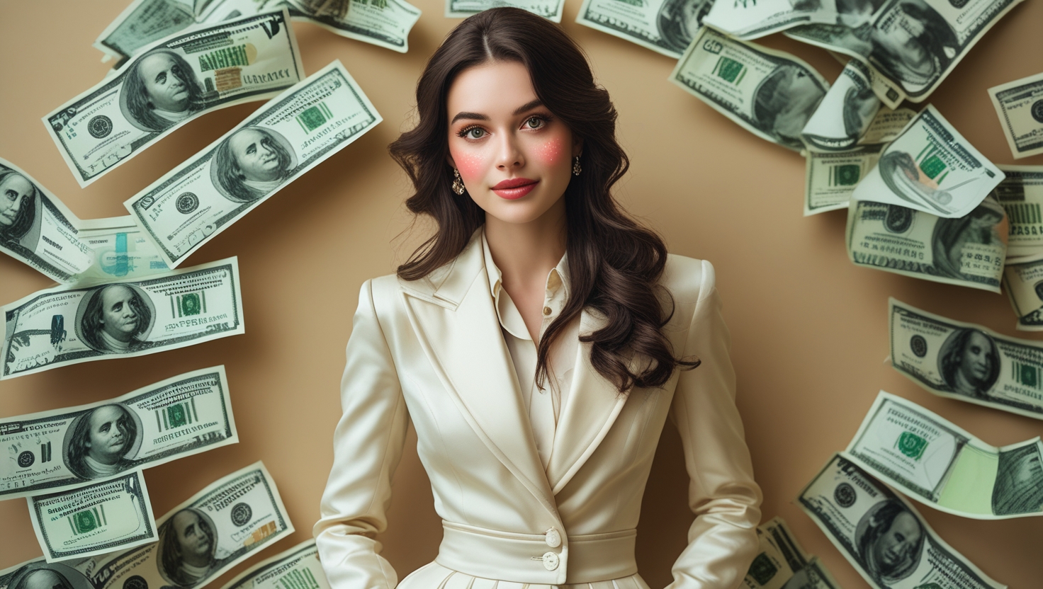 woman with money