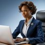 lady on computer