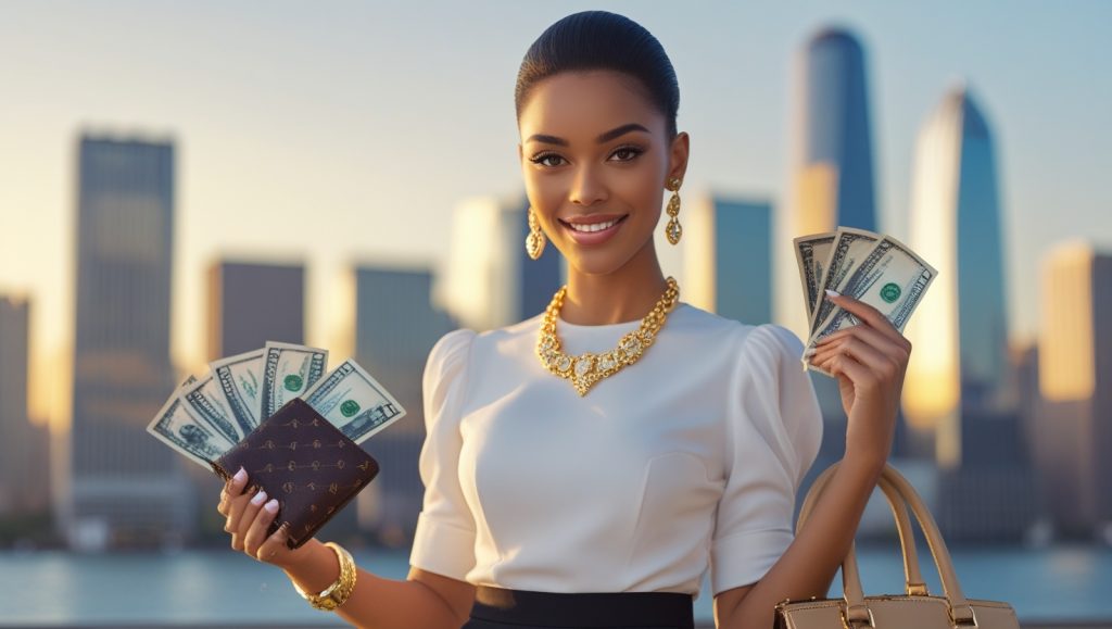 woman with money