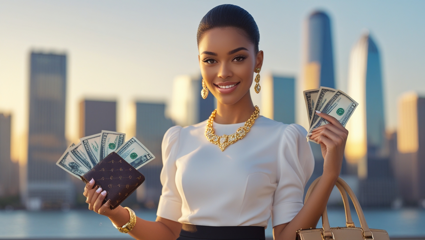 woman with money