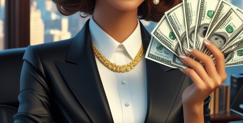 woman with money
