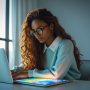 woman on computer