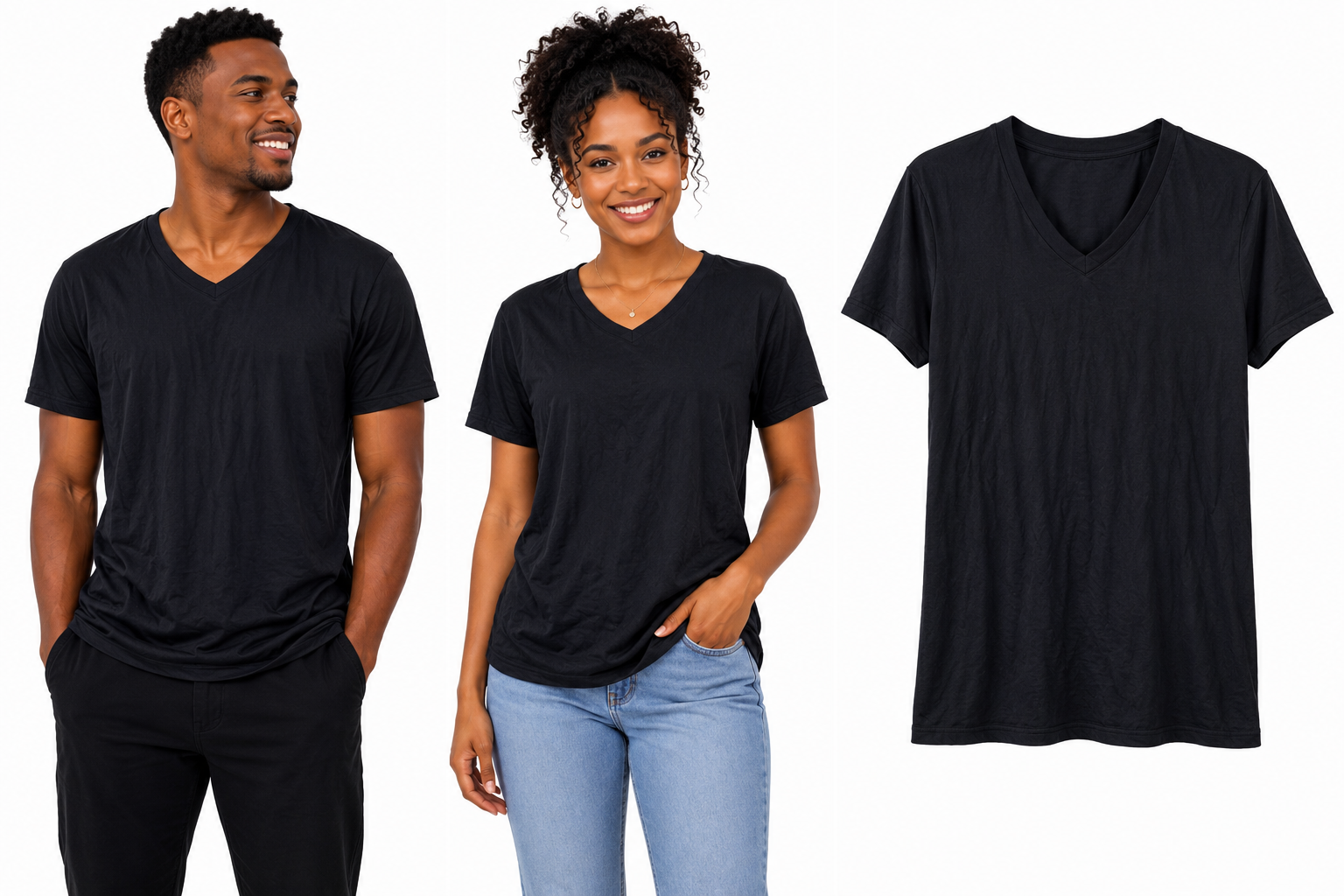 Premium Unisex Black V-Neck T-Shirt – Soft Casual Everyday Tee